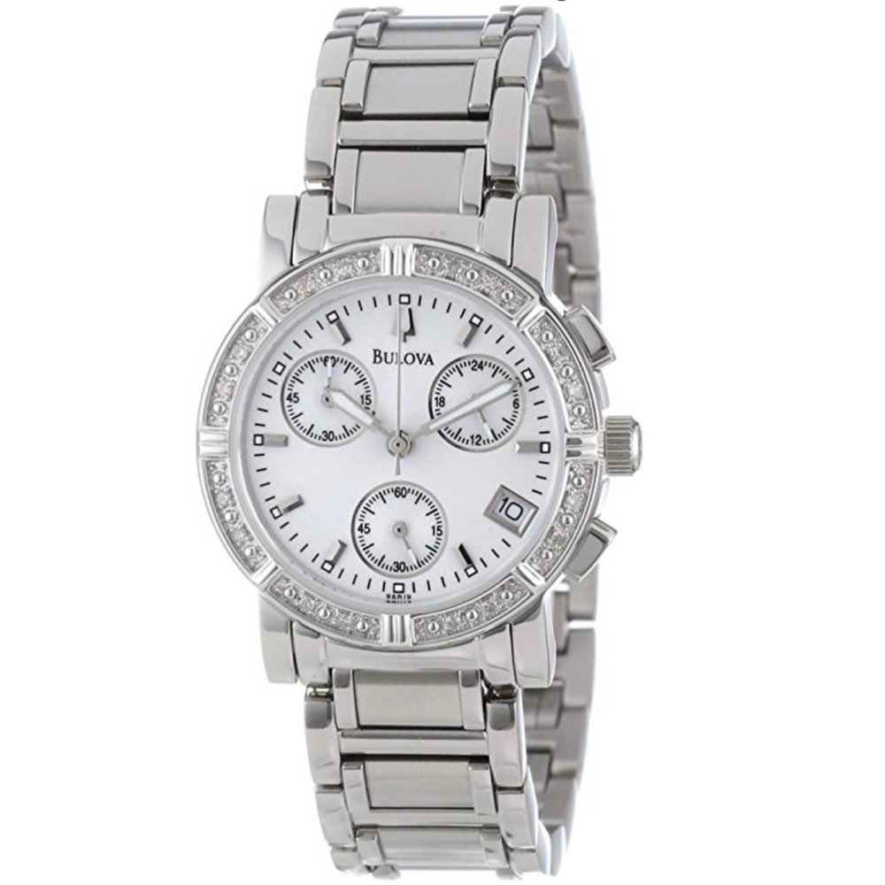 Women's 96R19 Diamond-Studded Chronograph Watch